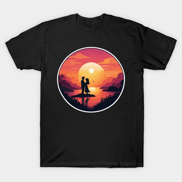 sunset heart T-Shirt by abdellahyousra